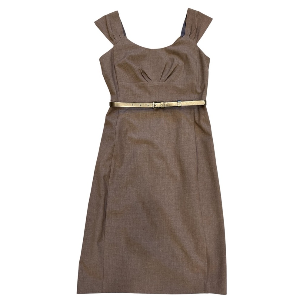 NEW YORK & COMPANY dress slim pencil removable belt zip back empire waist NWT 0.